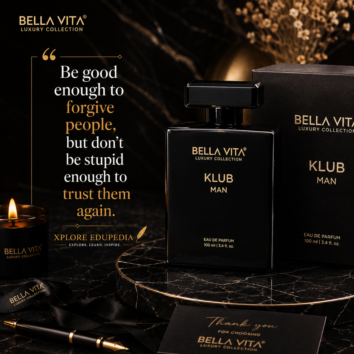 Bella Vita KLUB Man Perfume 100ml Eau De Parfum for Men