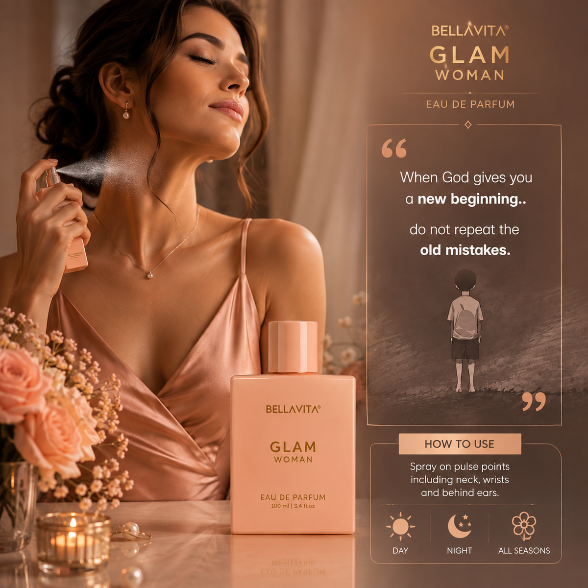 BellaVita GLAM Woman Perfume 100ml – Eau de Parfum for Women