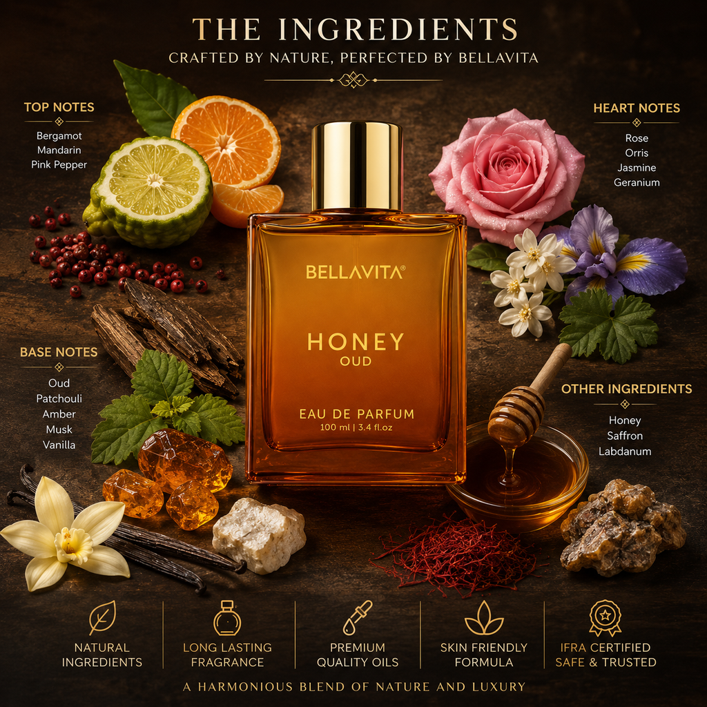 BellaVita Honey Oud Eau de Parfum 100ml | Unisex Perfume