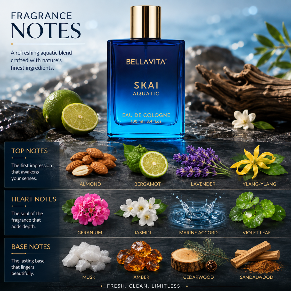 BellaVita Skai Aquatic Eau de Cologne 100 ml