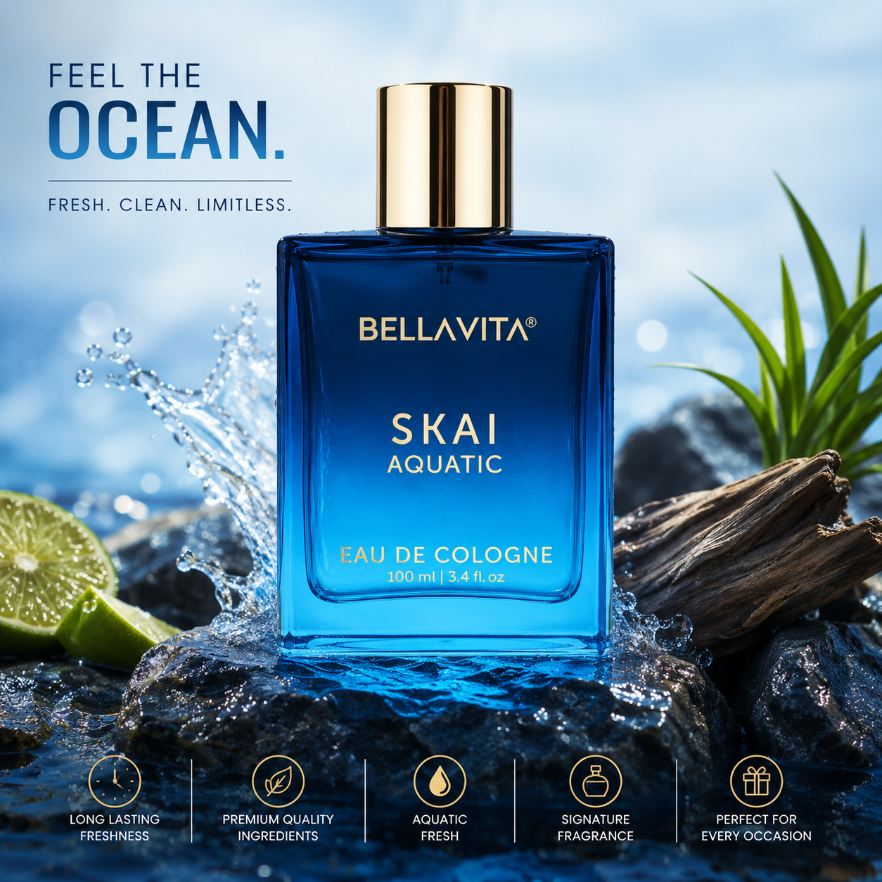 BellaVita Skai Aquatic Eau de Cologne 100 ml