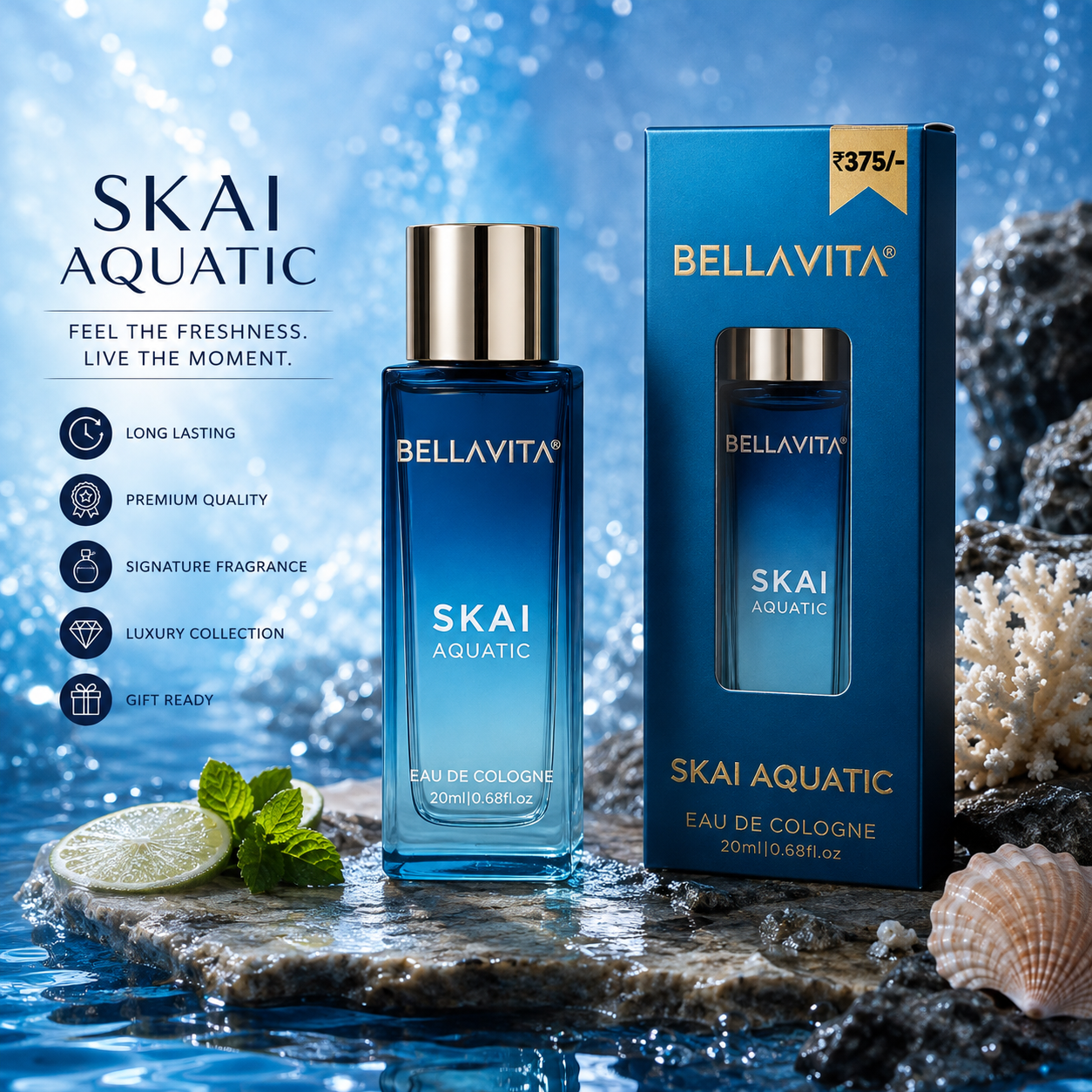 Bella Vita SKAI Aquatic Unisex Perfume 20ml