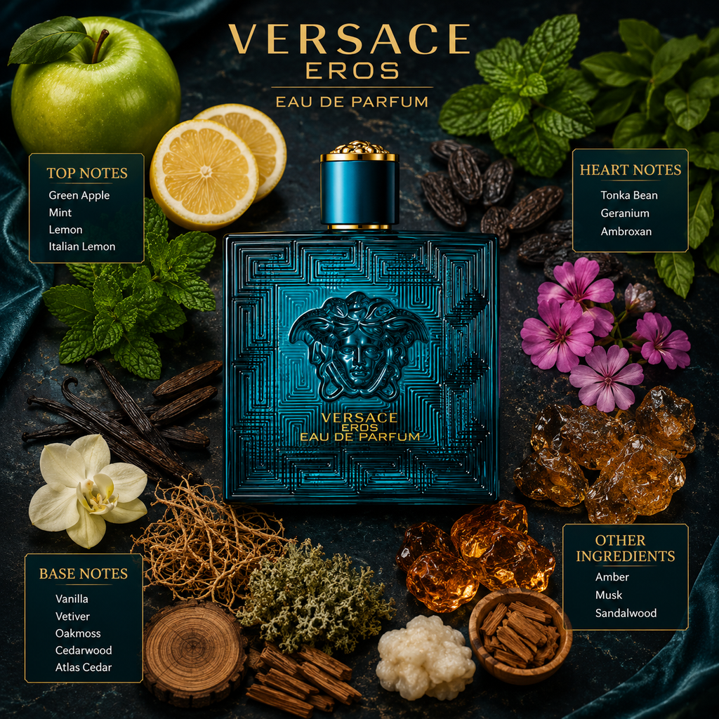Versace Eros Eau de Parfum for Men 200ml – Woody, Oriental & Fresh Fragrance