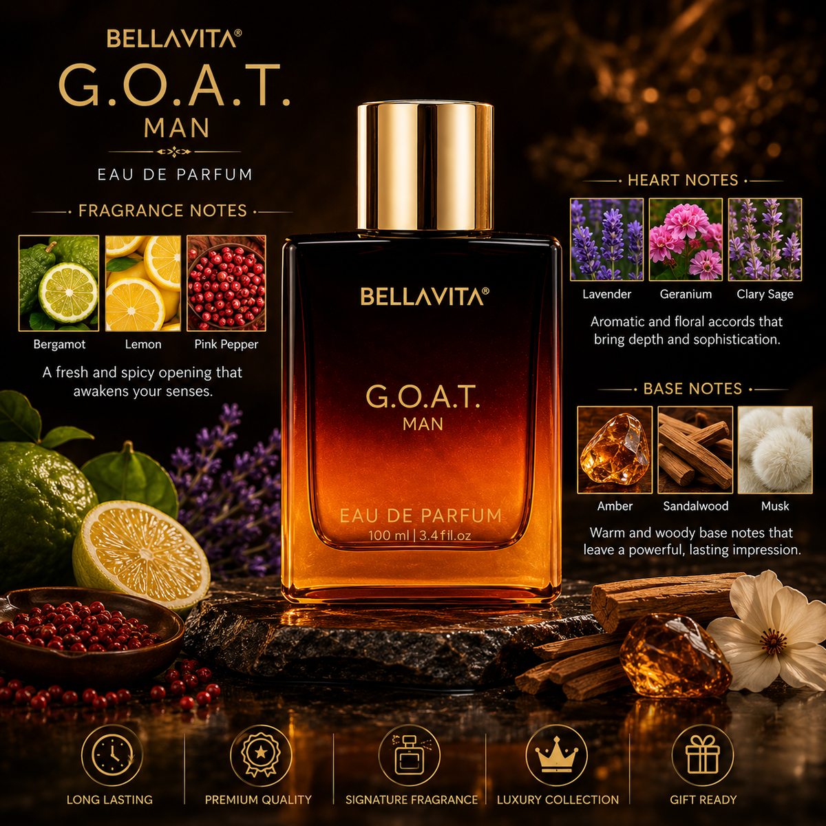 BellaVita G.O.A.T. Man Eau de Parfum – 100ml