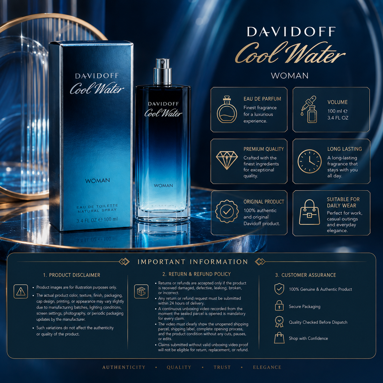 Davidoff Cool Water Woman Eau De Toilette 100ml