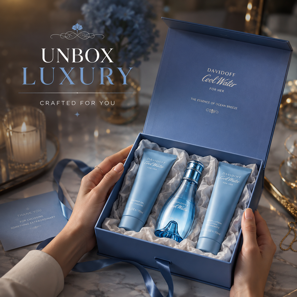 DAVIDOFF Cool Water For Her Eau de Toilette Gift Set 100ml + 75ml Shower Gel + 75ml Body Lotion