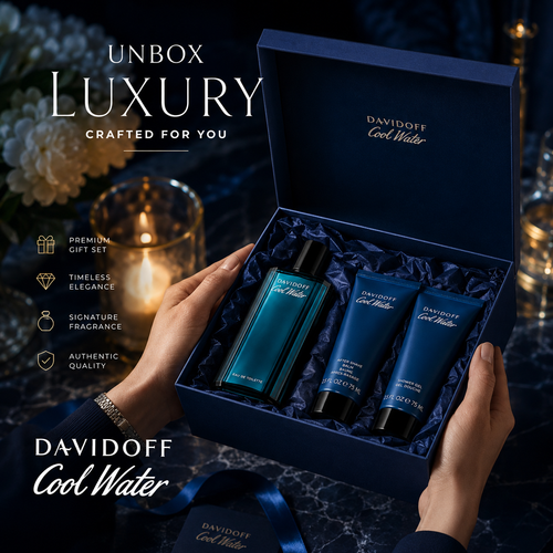 Davidoff Cool Water Eau de Toilette for Men – Fresh Aquatic Fragrance Gift Set