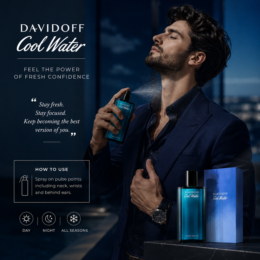 Davidoff Cool Water Eau de Toilette for Men – Fresh Aquatic Fragrance Gift Set