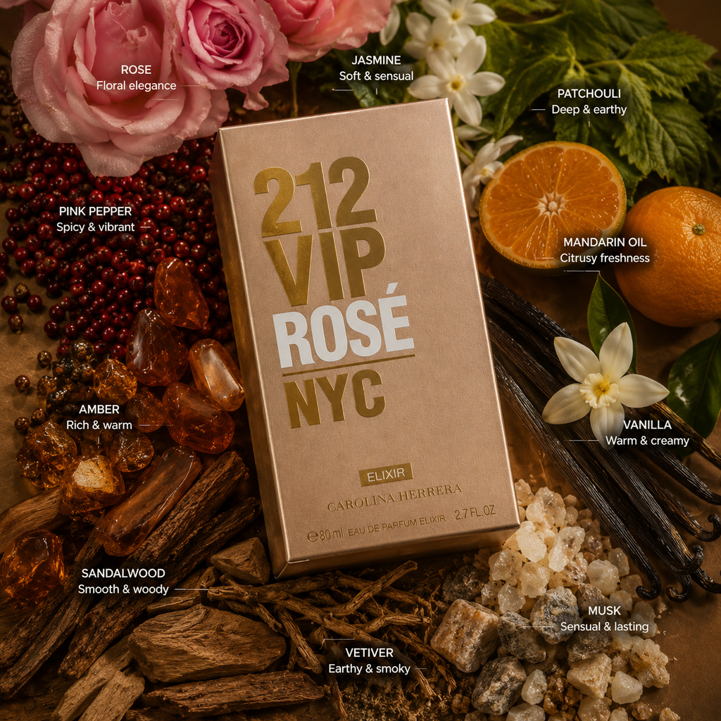 Carolina Herrera 212 VIP Rosé Elixir Eau de Parfum for Women – 80ml