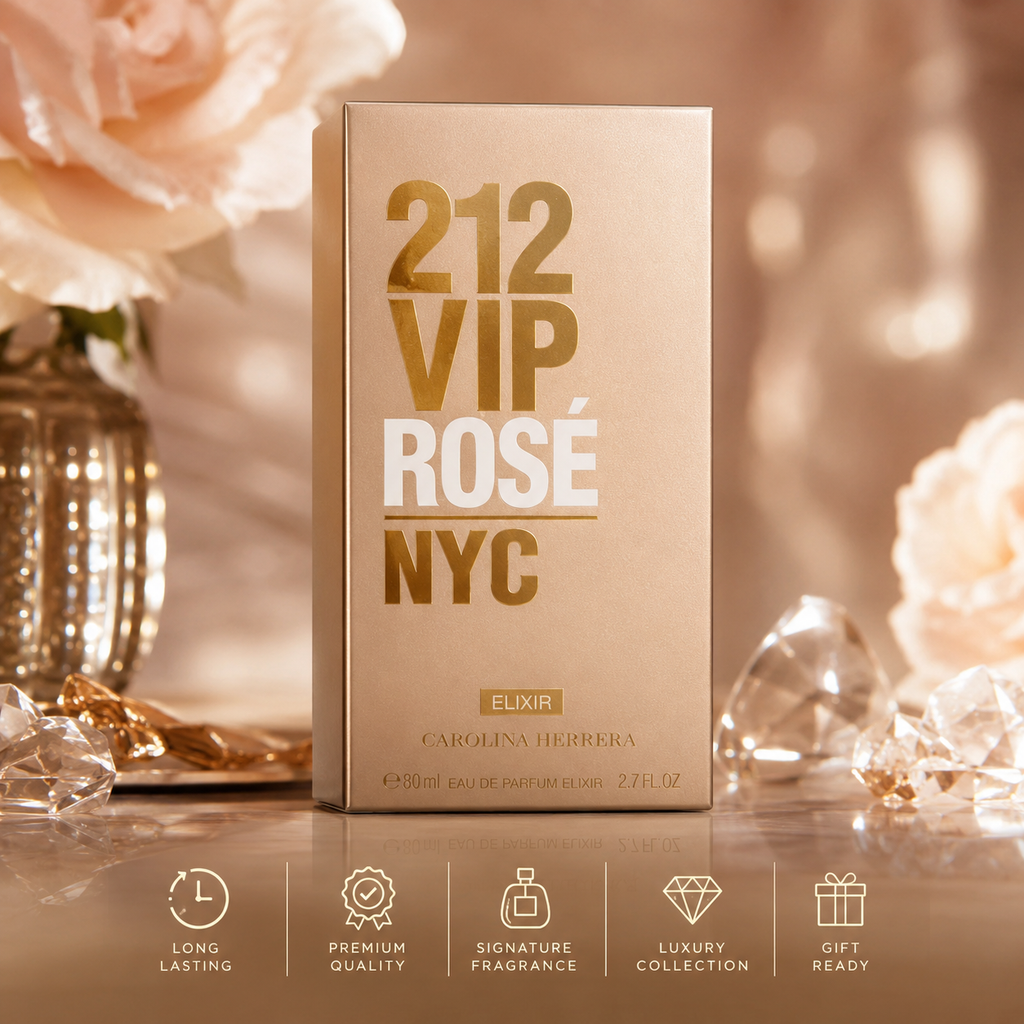Carolina Herrera 212 VIP Rosé Elixir Eau de Parfum for Women – 80ml