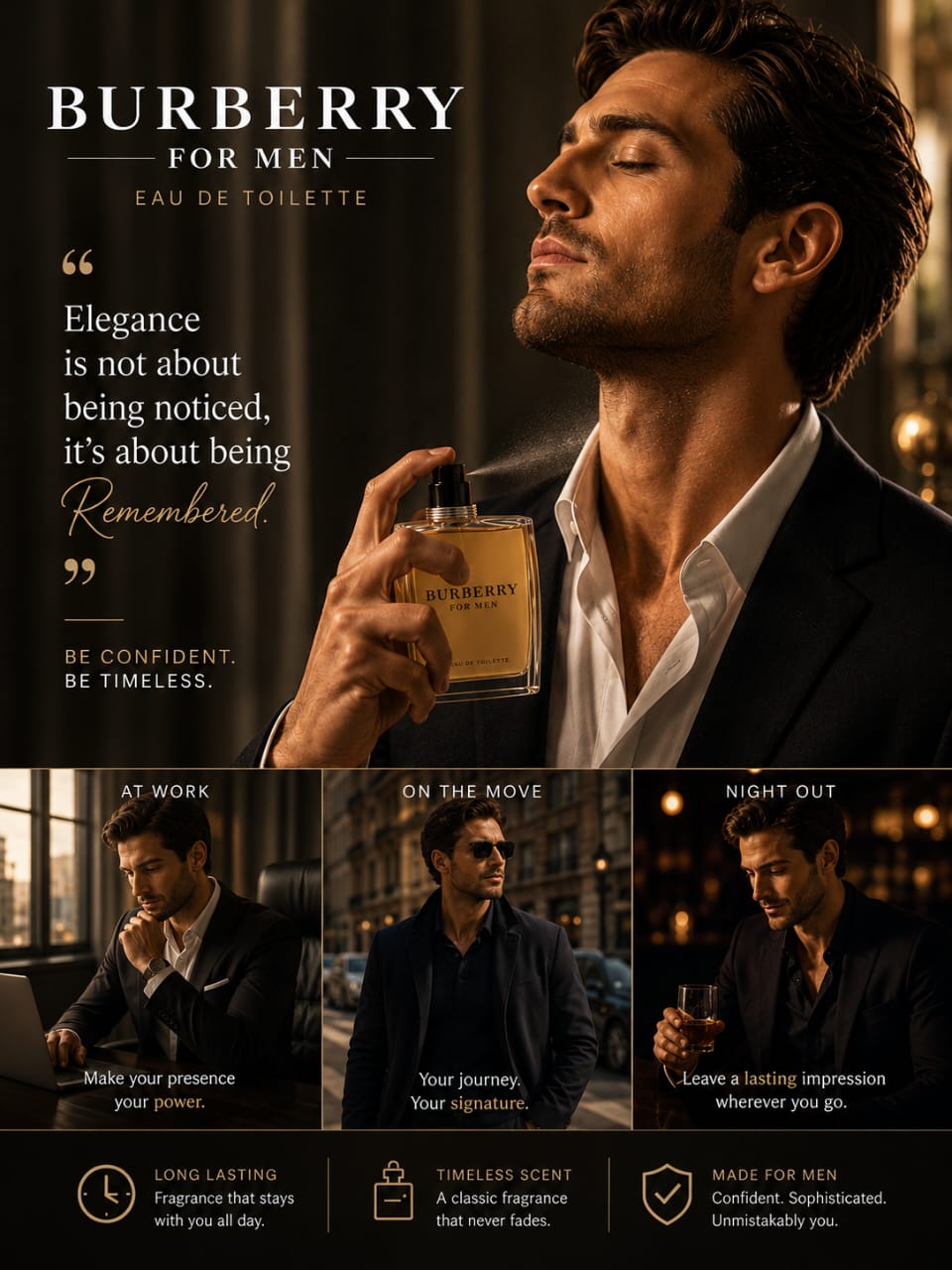 Burberry For Men Eau de Toilette 50ml – Men's Fresh Woody Fragrance