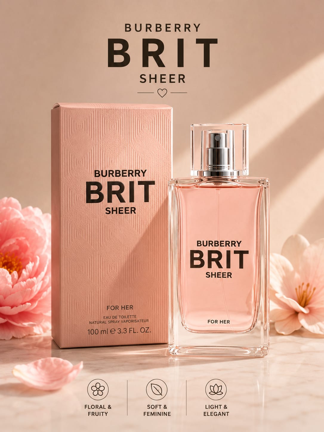 Burberry Brit Sheer Eau de Toilette for Women – 100 ml