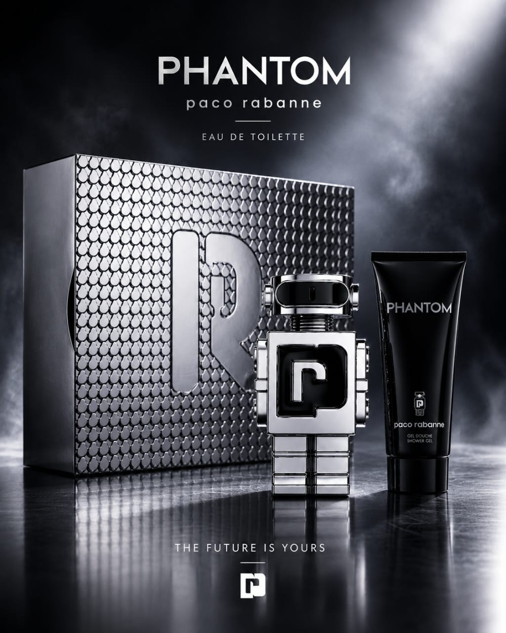 Paco Rabanne Phantom Eau de Toilette 100ml + Shower Gel 100ml Set for Men