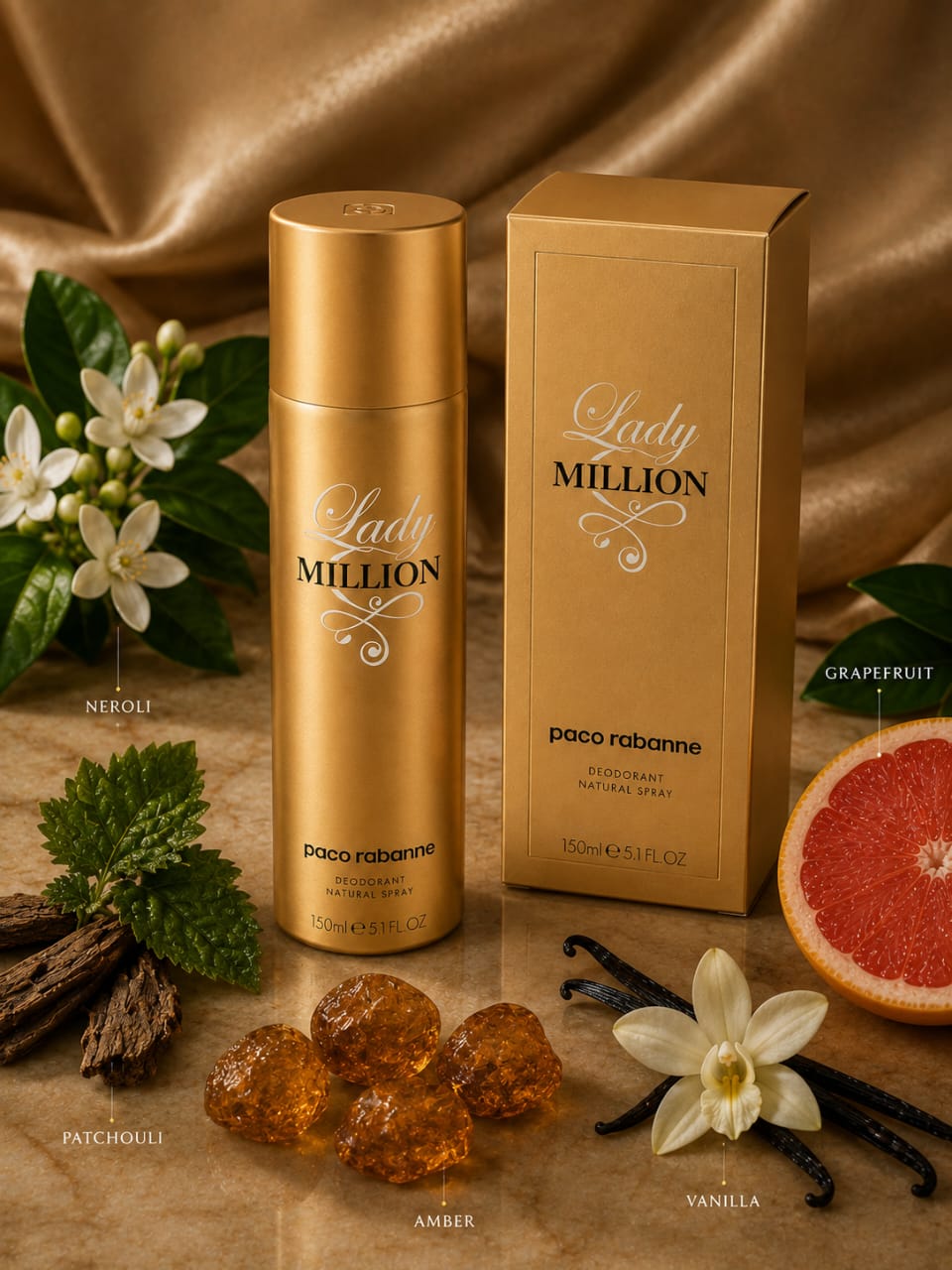 Paco Rabanne Lady Million Deodorant Spray 150ml for Women