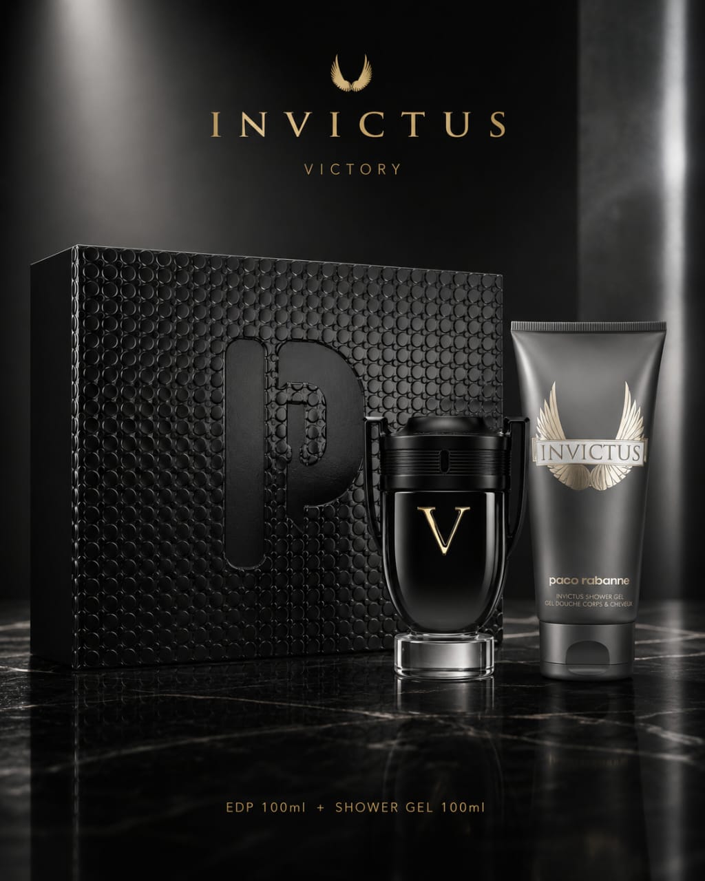 Paco Rabanne Invictus Victory Eau de Parfum 100ml + Shower Gel 100ml Gift Set for Men