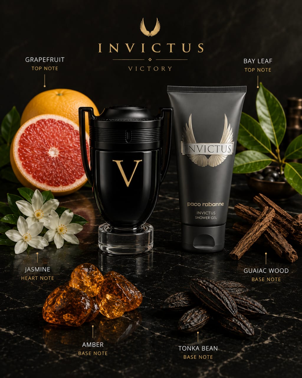 Paco Rabanne Invictus Victory Eau de Parfum 100ml + Shower Gel 100ml Gift Set for Men