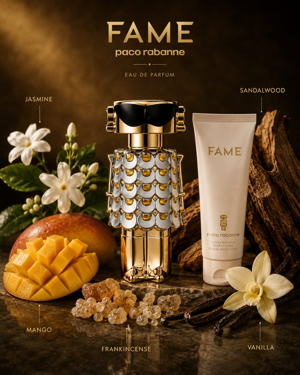 Paco Rabanne FAME Eau de Parfum for Women – Perfume 80ml & Body Lotion 100ml