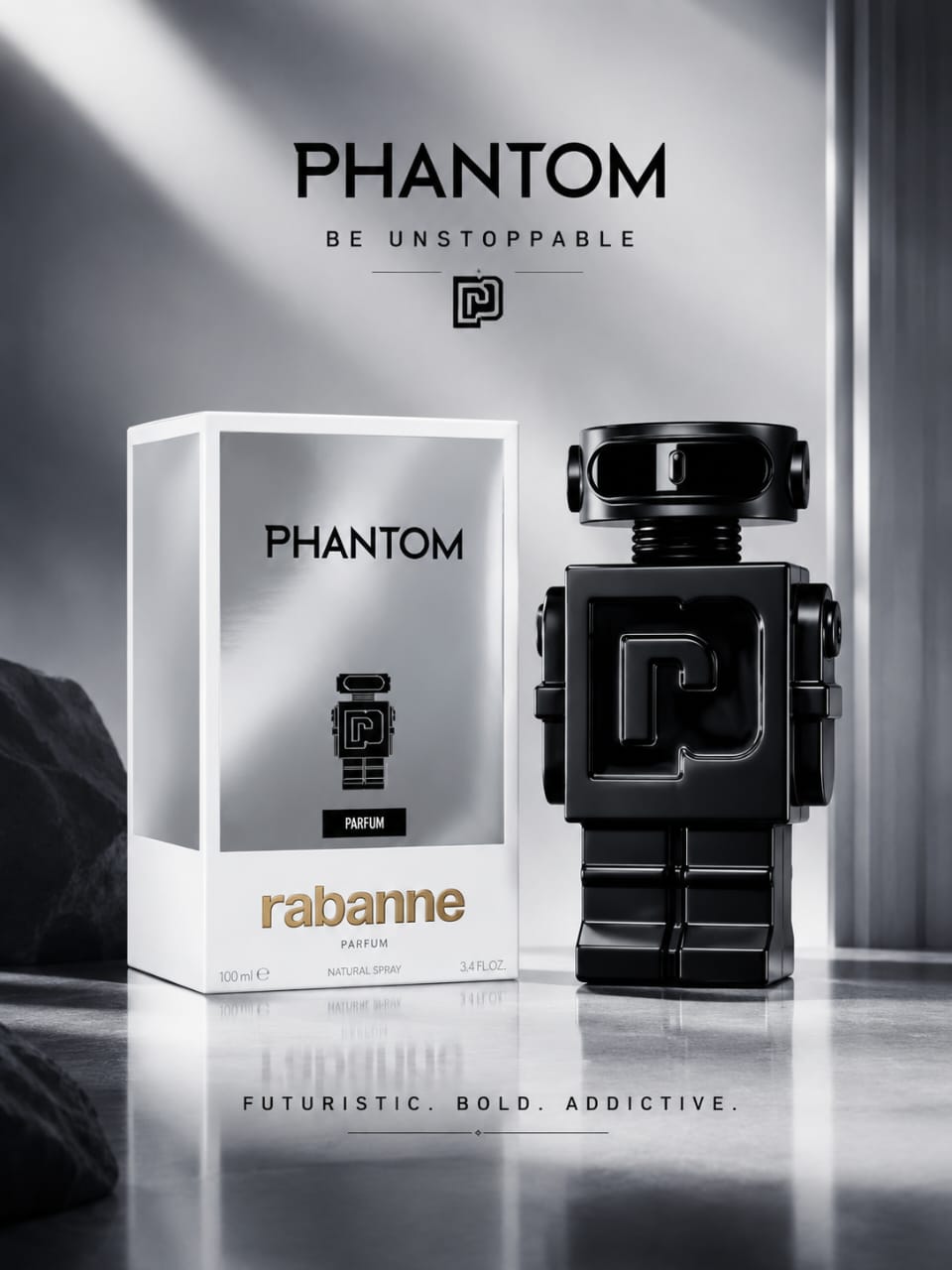 Rabanne Phantom Parfum 100ml for Men – Aromatic Woody Amber Fragrance