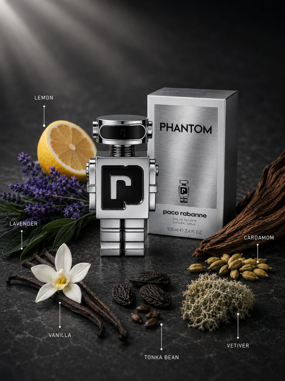 Rabanne Phantom Eau de Toilette 100ml for Men – Futuristic Aromatic Fragrance
