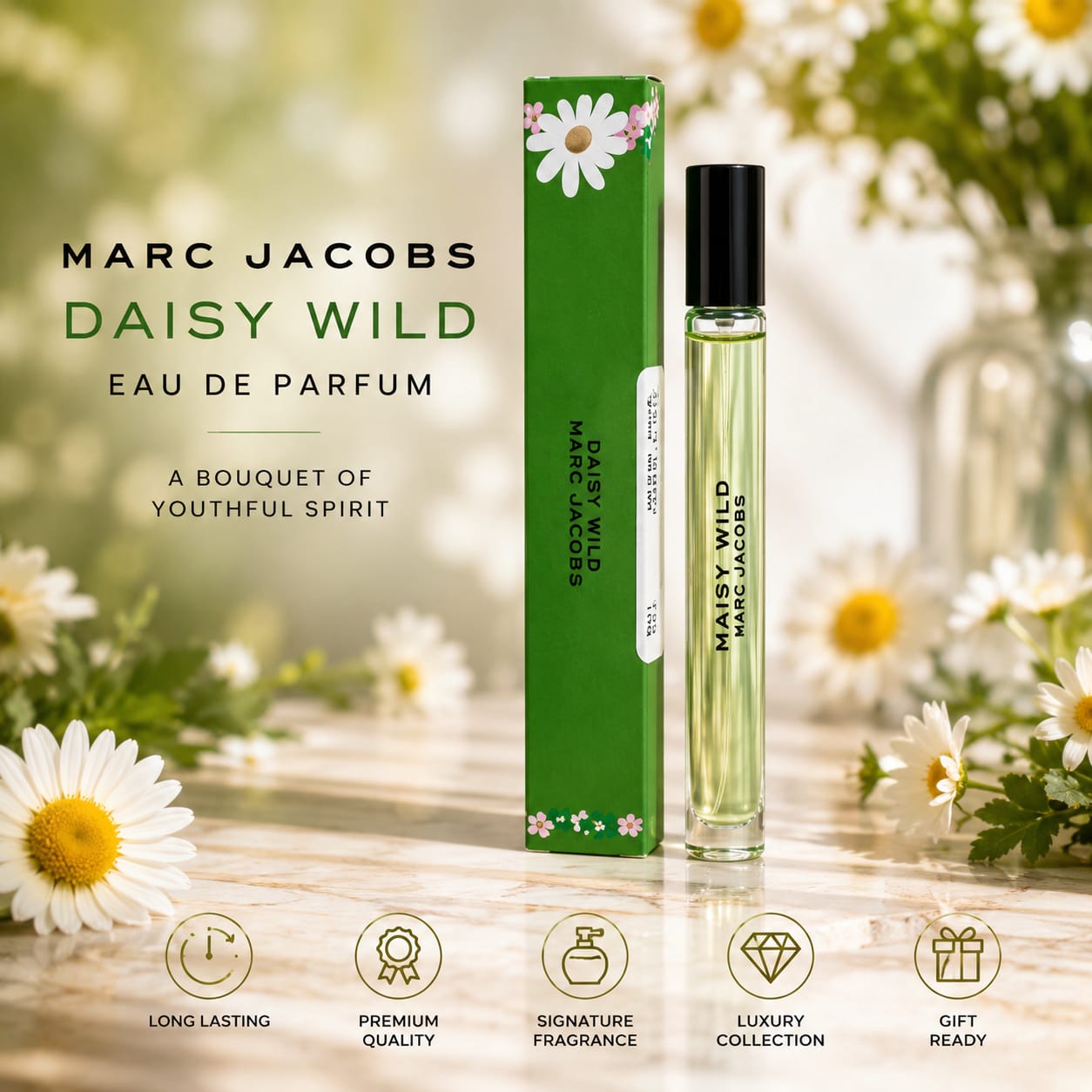 Marc Jacobs Daisy Wild Eau de Parfum 10 ml – Floral Green & Fruity Women's Perfume