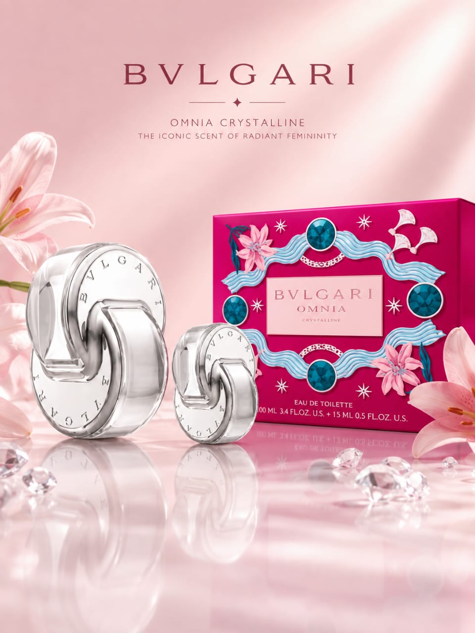 BVLGARI Omnia Crystalline Eau de Toilette Gift Set – 100ml + 15ml