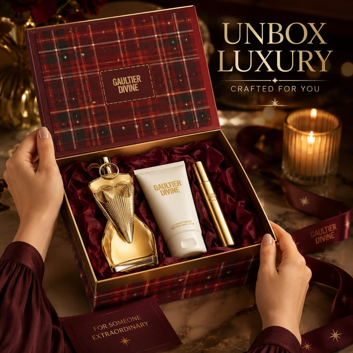Jean Paul Gaultier Gaultier Divine Eau de Parfum Gift Set 100ml + Body Lotion 75ml + Travel Spray 10ml