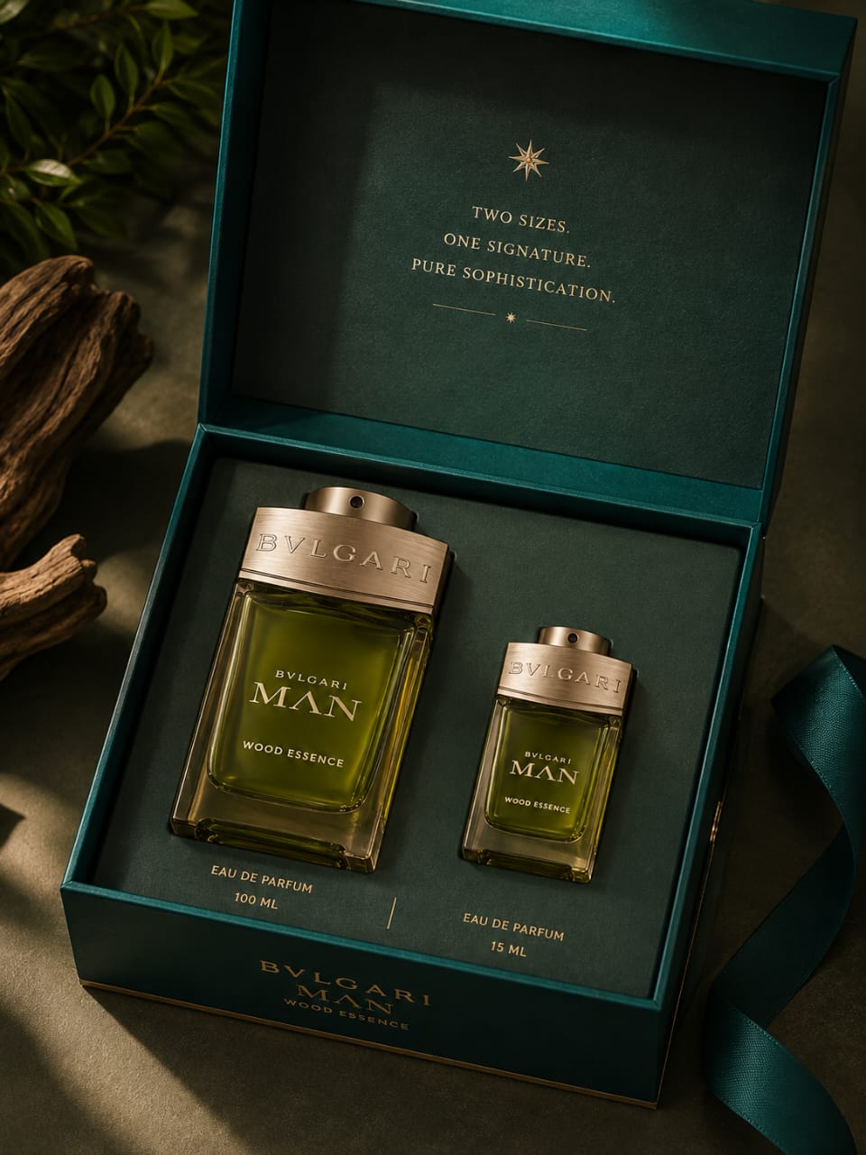 BVLGARI MAN Wood Essence Eau de Parfum Gift Set 100ml + 15ml for Men