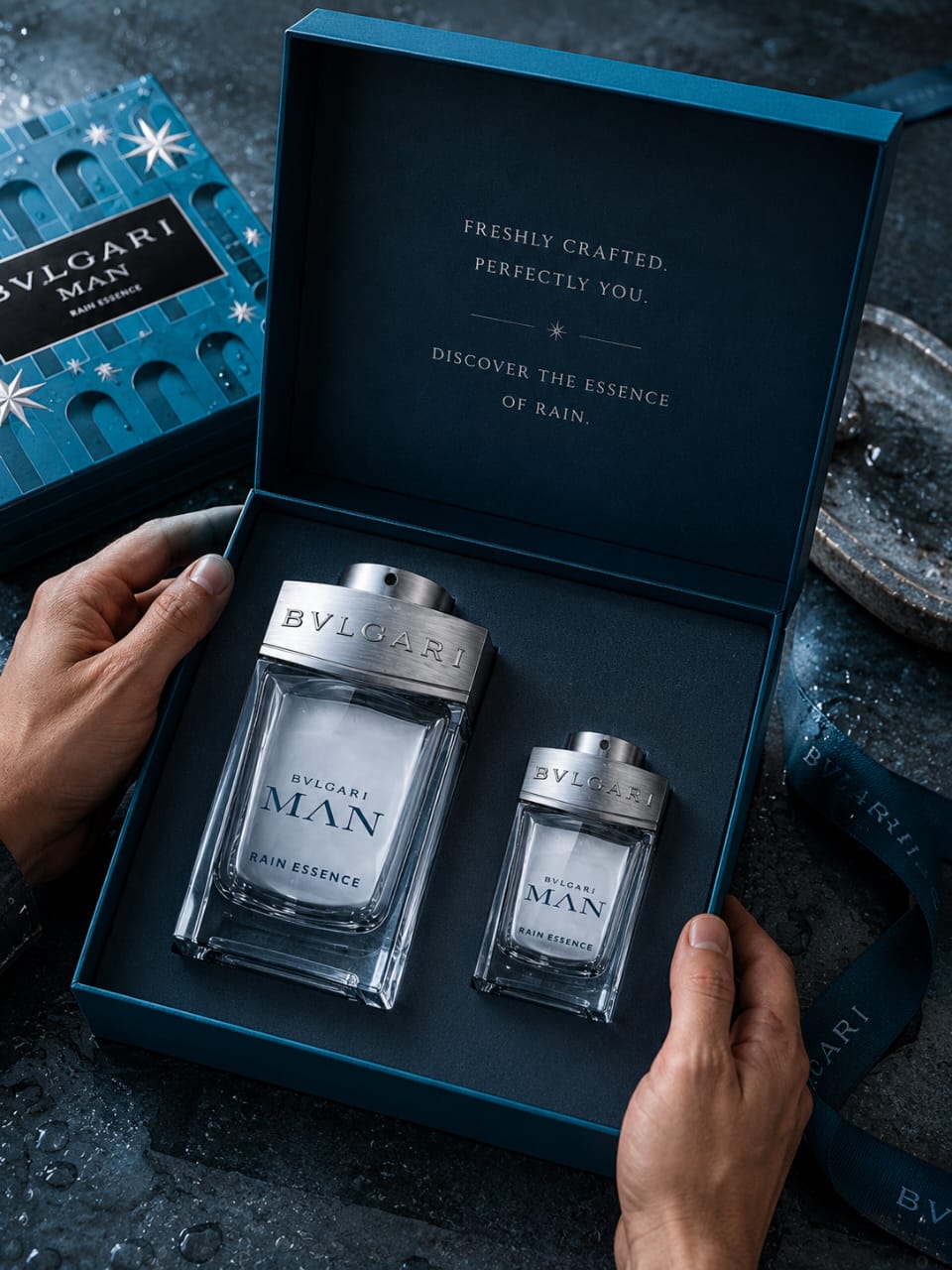 BVLGARI MAN RAIN ESSENCE Eau de Parfum Gift Set – 100ml + 15ml