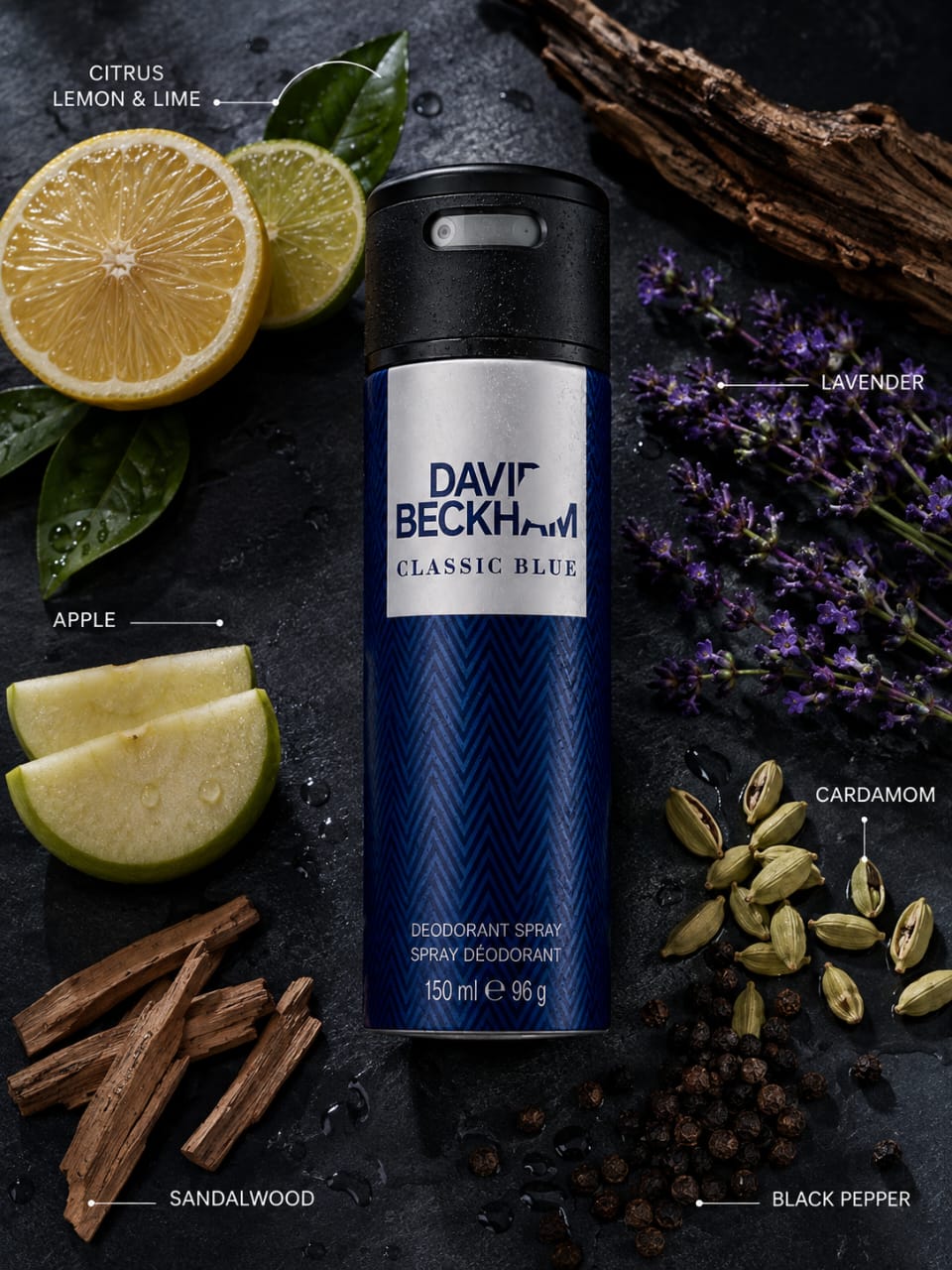 David Beckham Classic Blue Deodorant Spray for Men 150ml