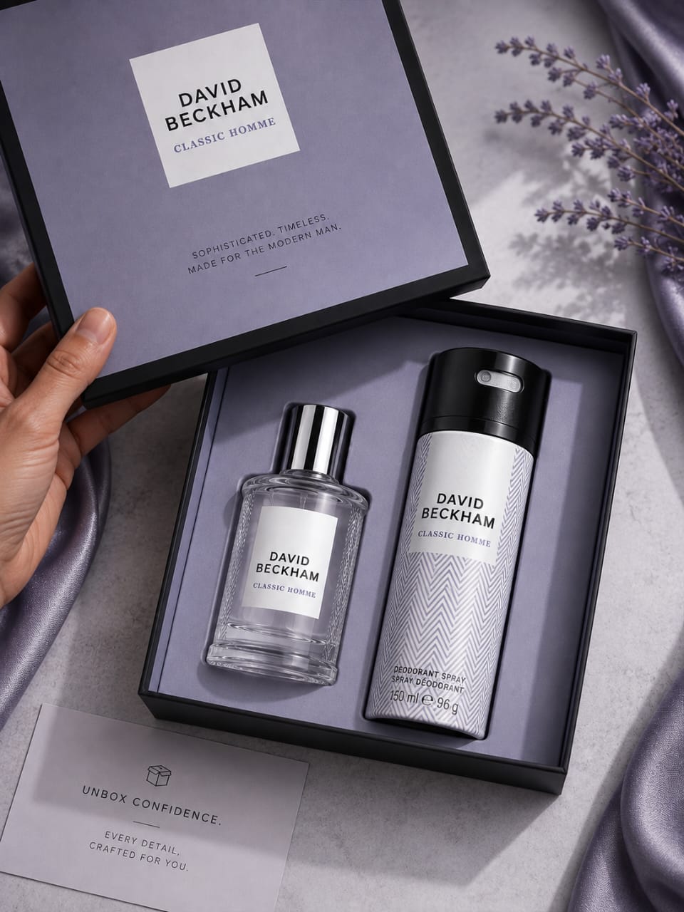 David Beckham Classic Homme 2-Piece Fragrance Set – Eau de Toilette 50ml + Deodorant Spray 150ml