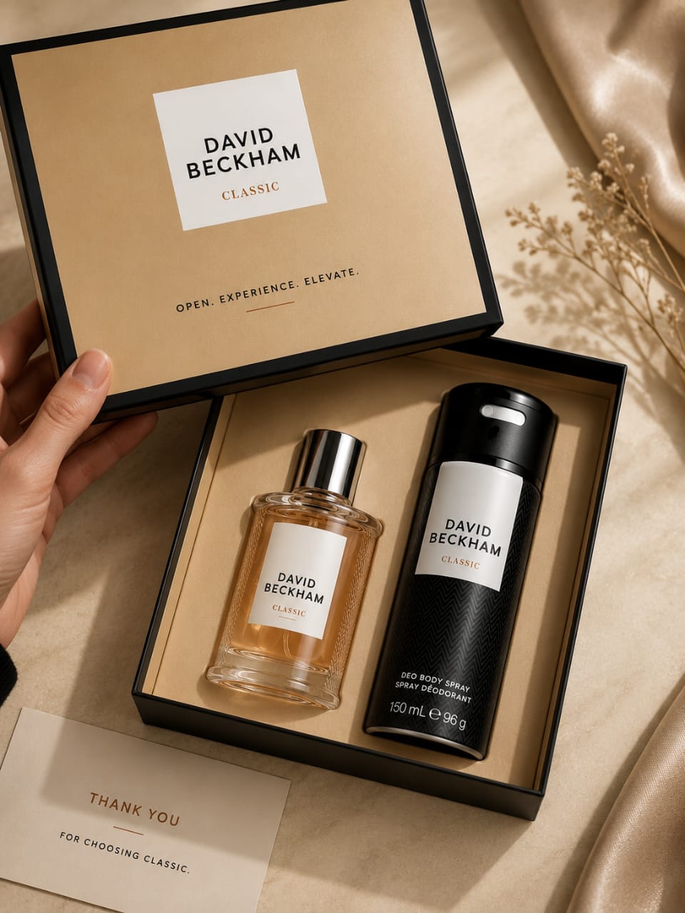 David Beckham Classic Eau de Toilette Gift Set – 50ml + 150ml Deodorant Body Spray