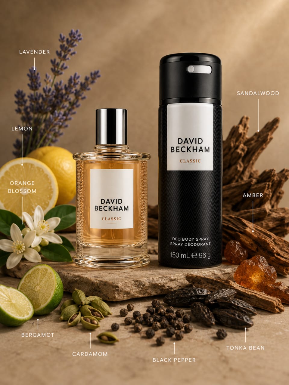 David Beckham Classic Eau de Toilette Gift Set – 50ml + 150ml Deodorant Body Spray