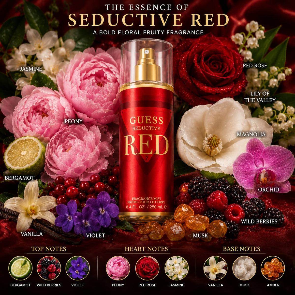 GUESS Seductive Red Fragrance Mist for Women – 250 ml