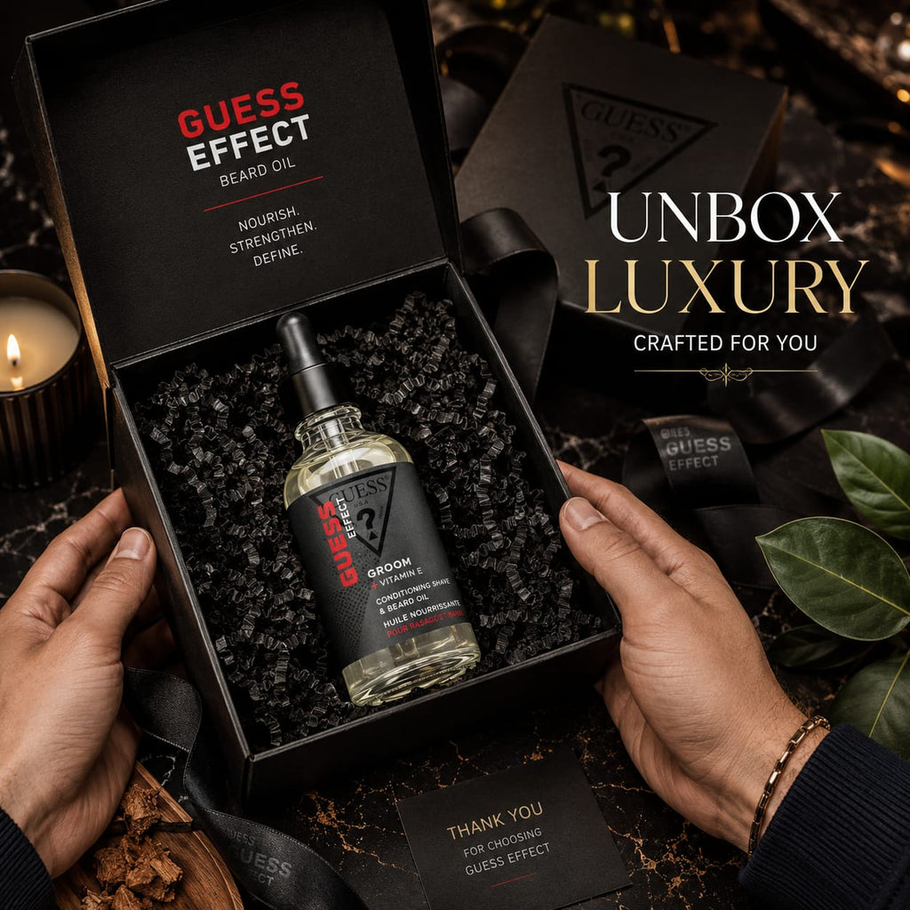 GUESS Effect Beard Oil Groom + Vitamin E – Conditioning Shave & Beard Oil