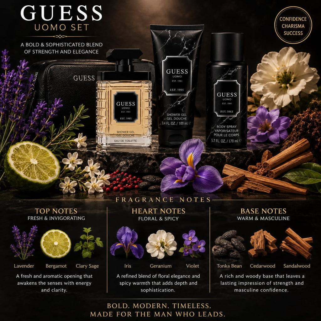 Guess Uomo Set(EDT 100+Shower Gel 100+Body Spray 170+Pc)