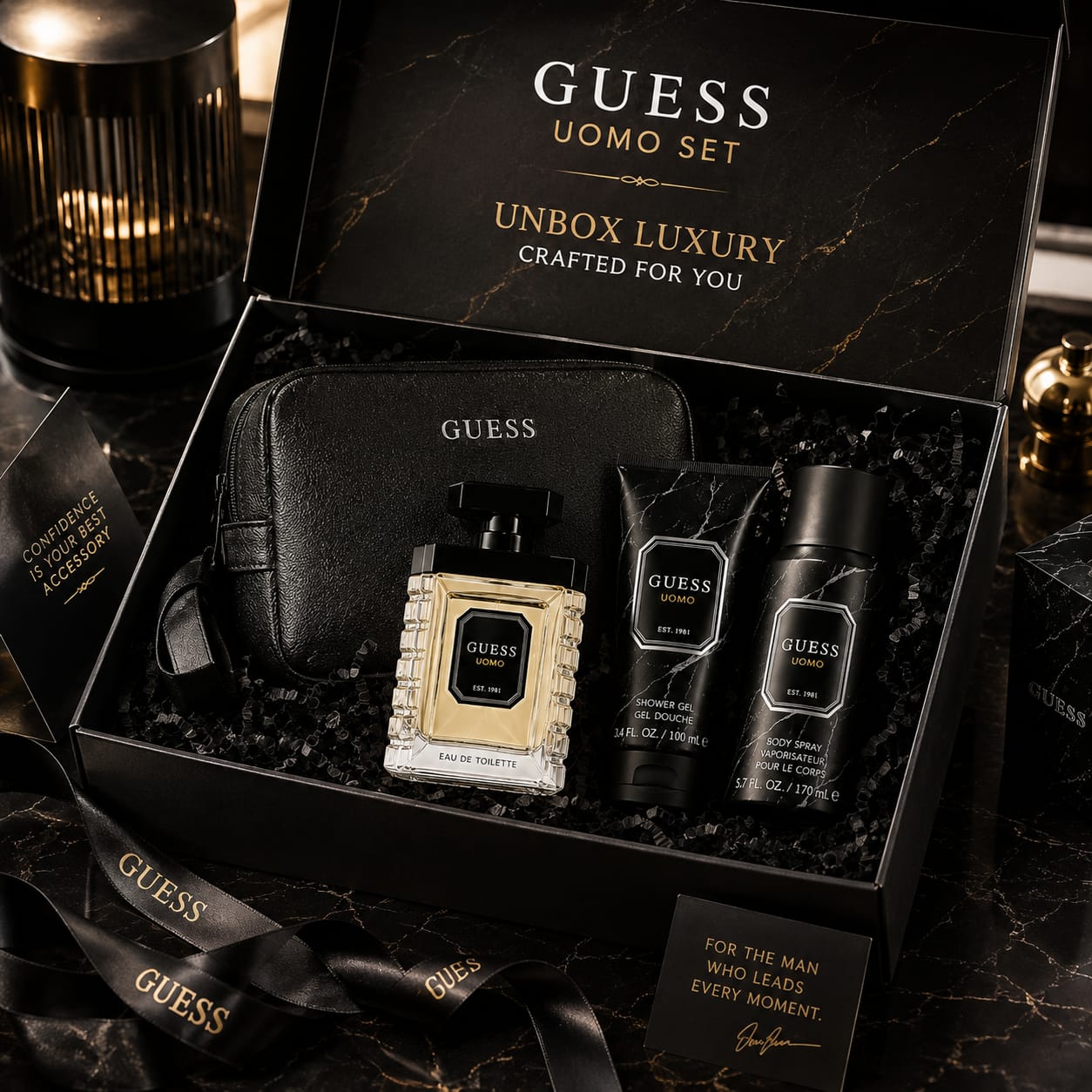 Guess Uomo Set(EDT 100+Shower Gel 100+Body Spray 170+Pc)