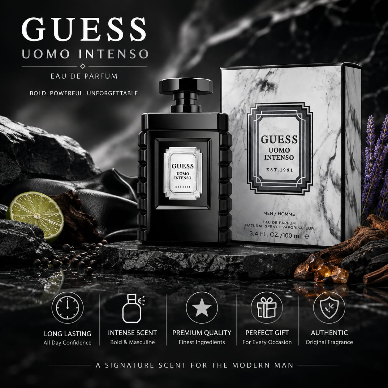 GUESS Uomo Intenso Eau de Parfum for Men 100 ml