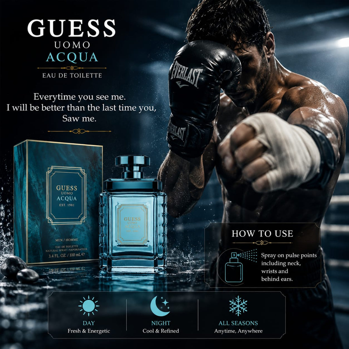 GUESS Uomo Acqua Eau de Toilette for Men 100ml