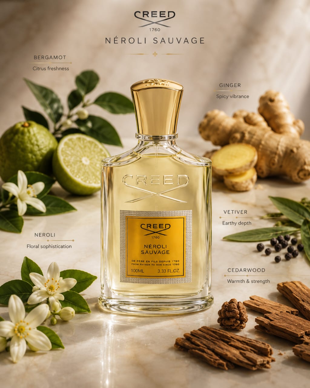 Creed Néroli Sauvage Eau de Parfum 100ml – Unisex Citrus Fragrance