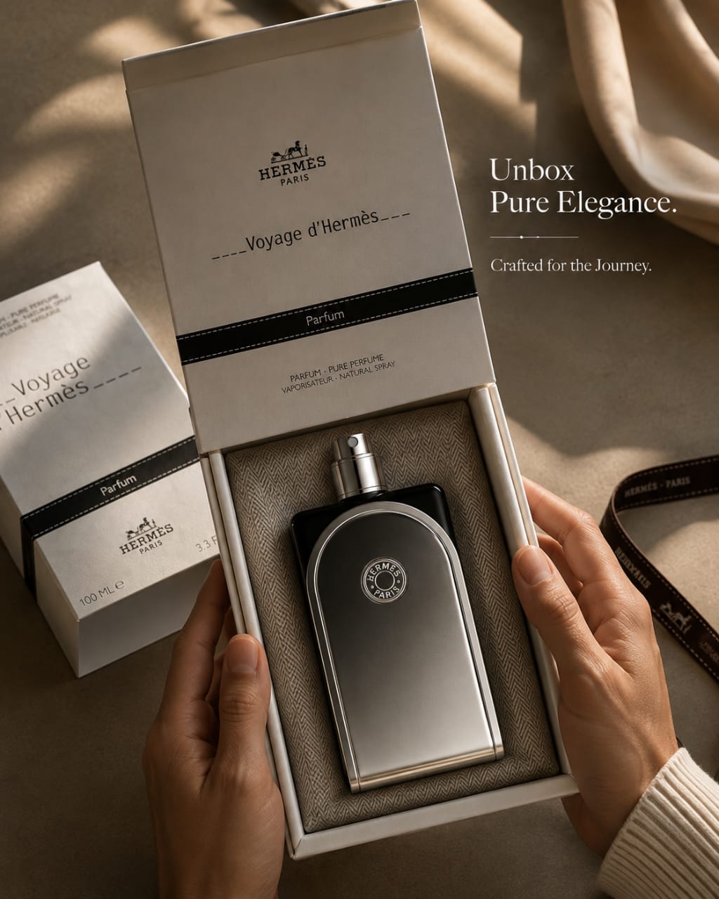 Hermès Voyage d’Hermès Parfum 100ml – Woody Amber Unisex Fragrance