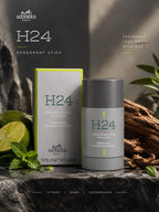 Hermès H24 Deodorant Stick 75g – Refreshing Citrus, Sage & Cedarwood