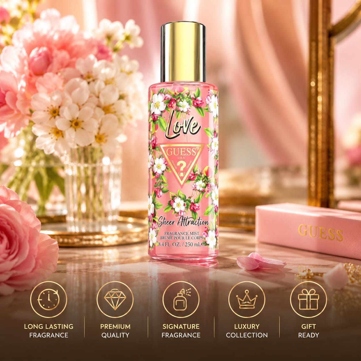 GUESS Love Sheer Attraction Fragrance Mist for Women – 250 ml
