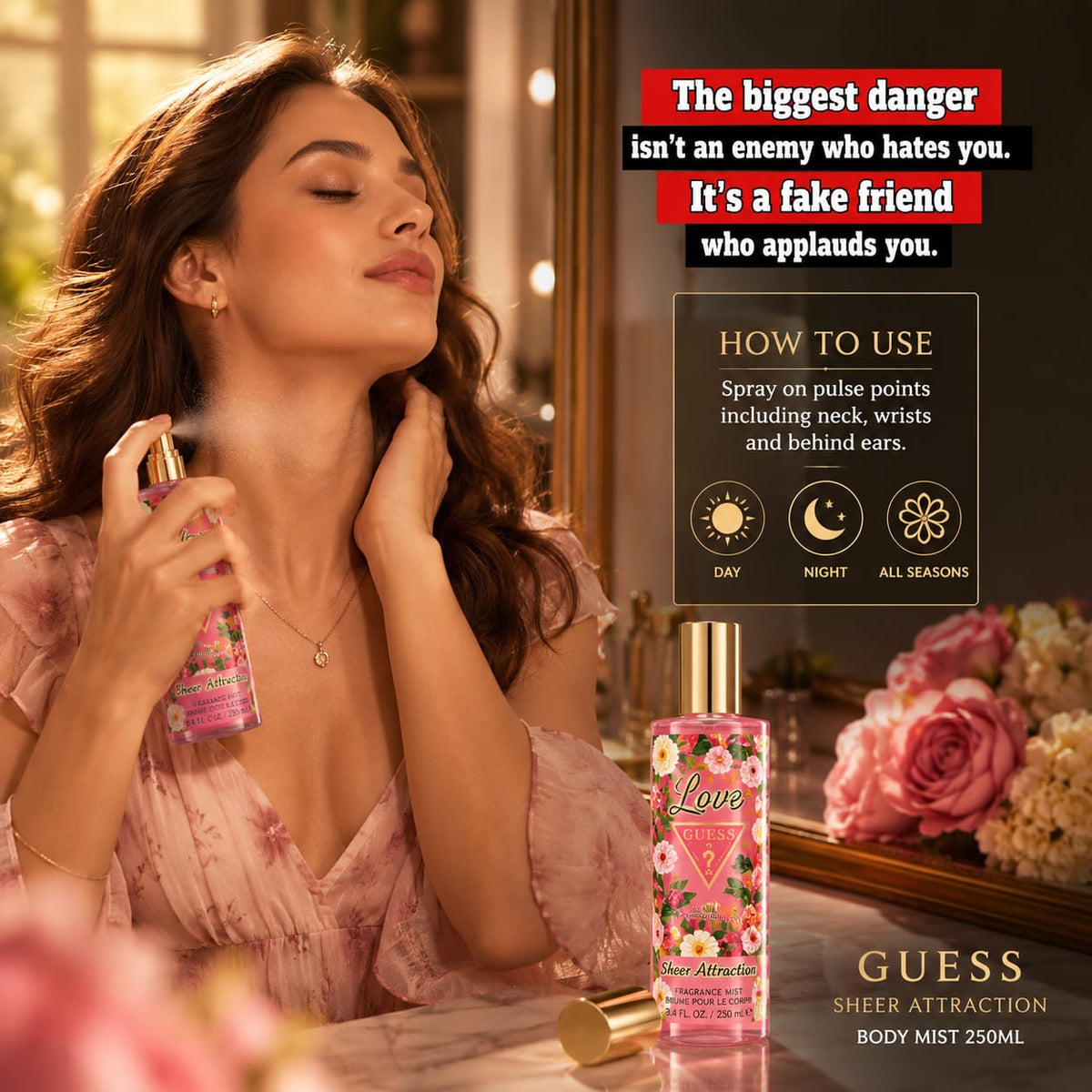 GUESS Love Sheer Attraction Fragrance Mist for Women – 250 ml