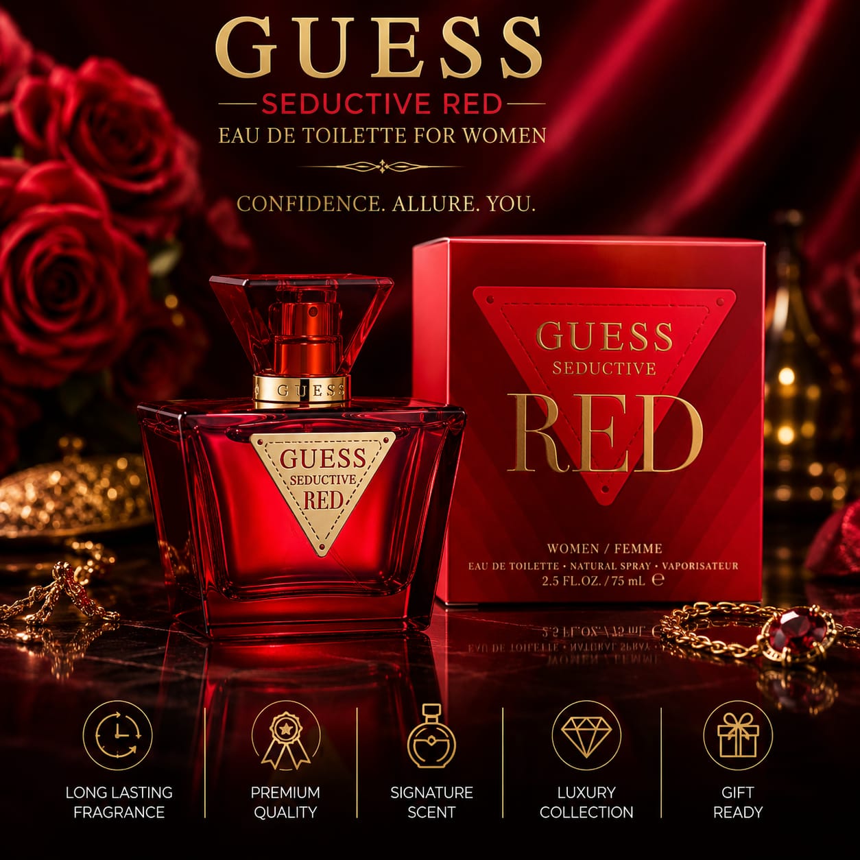 GUESS Seductive Red Perfume for Women 75ml Eau de Toilette