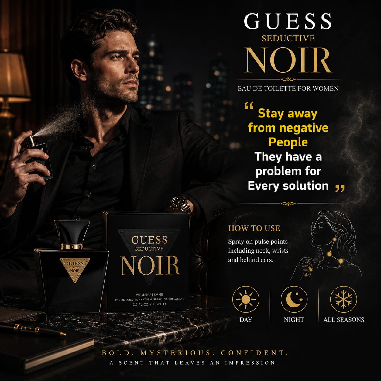 GUESS Seductive Noir Eau de Toilette for Women 75ml