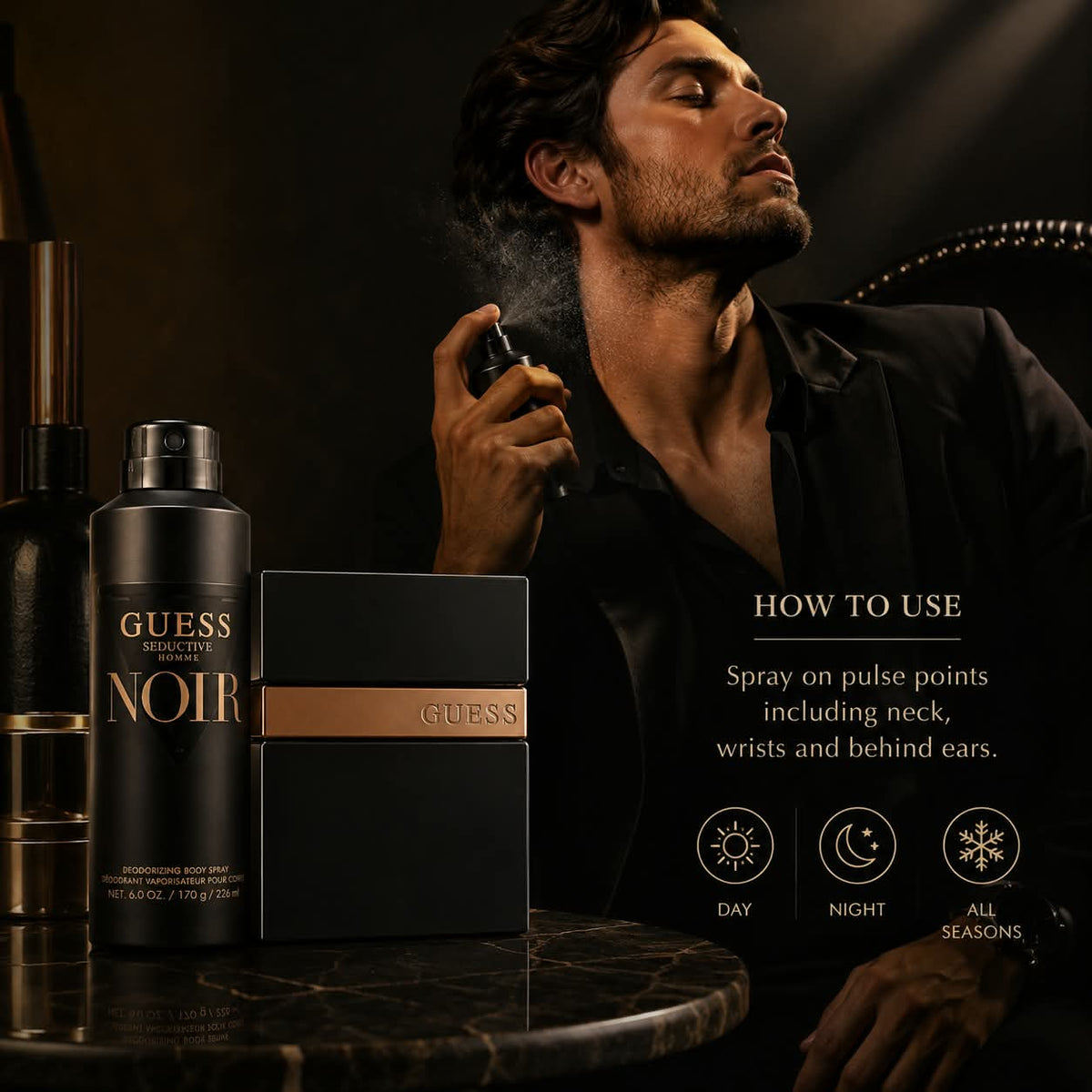 GUESS Seductive Noir M EDT 50ml + Body Spray 170g Gift Set
