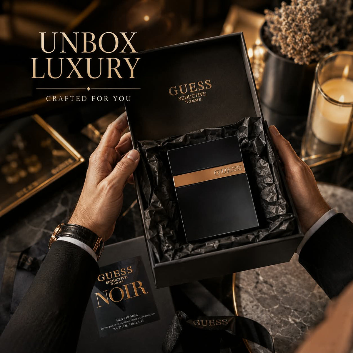 GUESS Seductive Homme Noir Eau de Toilette for Men 100ml