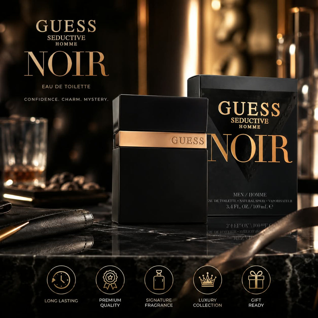 GUESS Seductive Homme Noir Eau de Toilette for Men 100ml