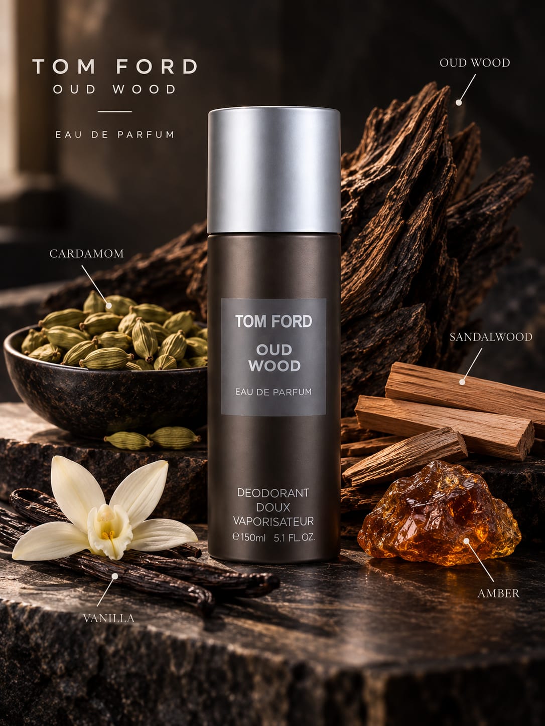 Tom Ford Oud Wood Eau de Parfum 150ml Deodorant Spray