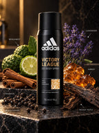 adidas Victory League Deo Body Spray – Spicy Amber Fragrance, 150 ml